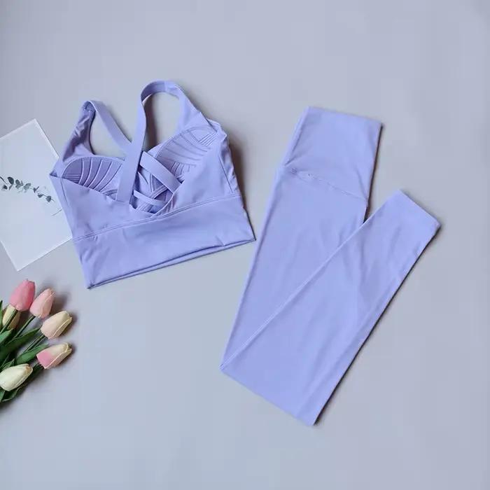 Ensemble de yoga et Pilates pour femme, leggings taille haute, brassière sans manches, sensation de seconde peau, vêtements de sport pour yoga et entraînement, occasions spéciales