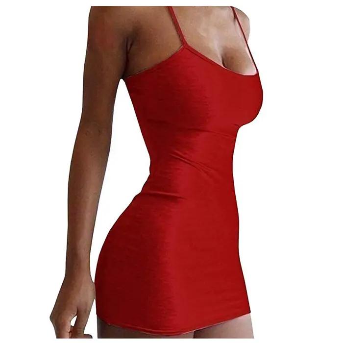Chemise de nuit à bretelles spaghetti pour femmes