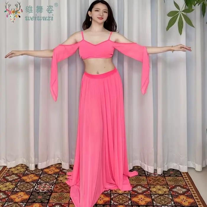 Ensemble de Costumes de danse du ventre, tenue, jupe et haut, ensemble de 2 pièces pour femmes adultes, vêtements de travail pour pratique de Performance sur scène