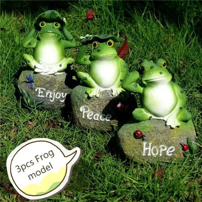 Ornements en résine de grenouille 2026 pour la décoration de jardin sur pierre, artisanat, accessoires de jardinage et d'aménagement paysager pour piscine