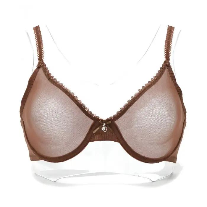 Soutien-gorge en maille de dentelle transparente sexy pour femmes