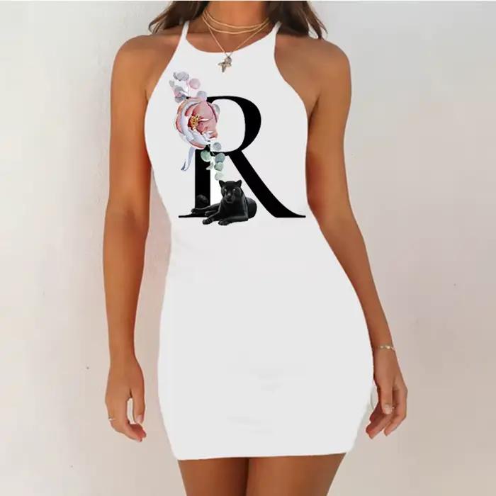 Chemise de nuit imprimée alphabet anglais