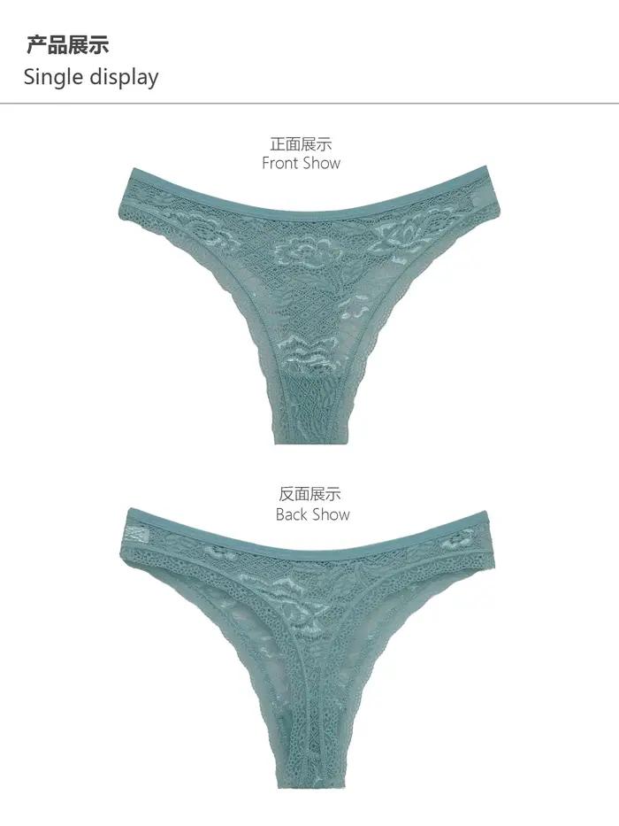 Moonflame 3 pièces Lingerie Sexy femmes sous-vêtements dentelle transparente tongs femme Bikini