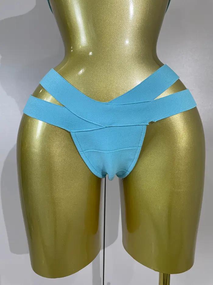 Maillot de bain bandage moulant 2 pièces sexy pour femme – Collection mode plage