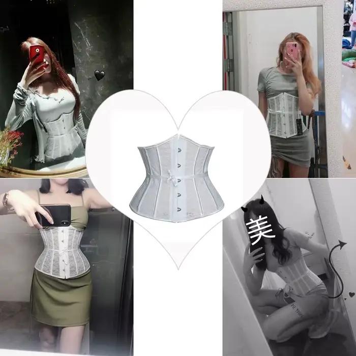 Corset en dentelle désossée en acier sous le buste