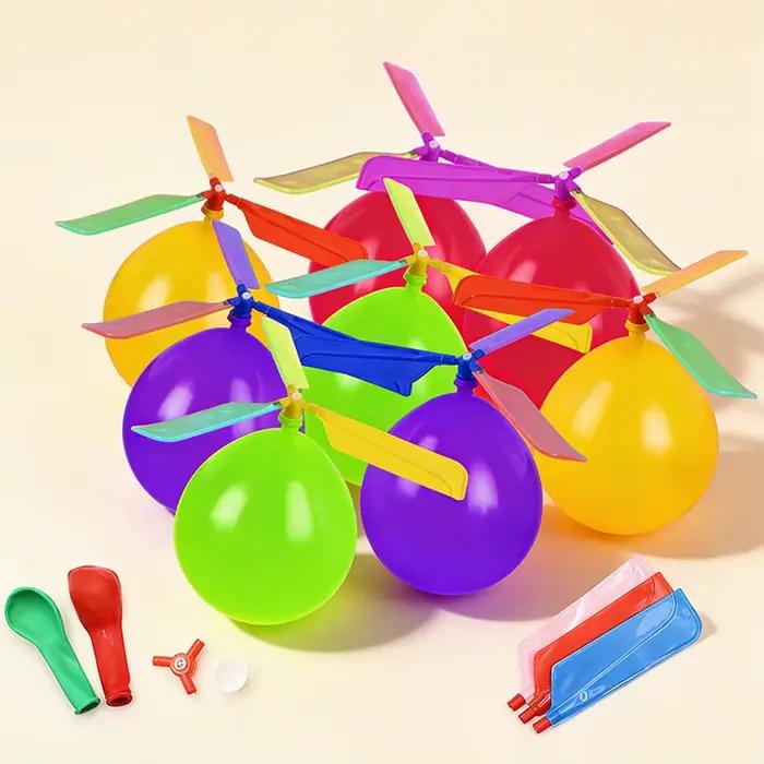 3/6 pièces DIY hélicoptère ballon volant | Modèle de vol en plein air avec hélice spirale, artisanat créatif fait main et cadeaux de fête