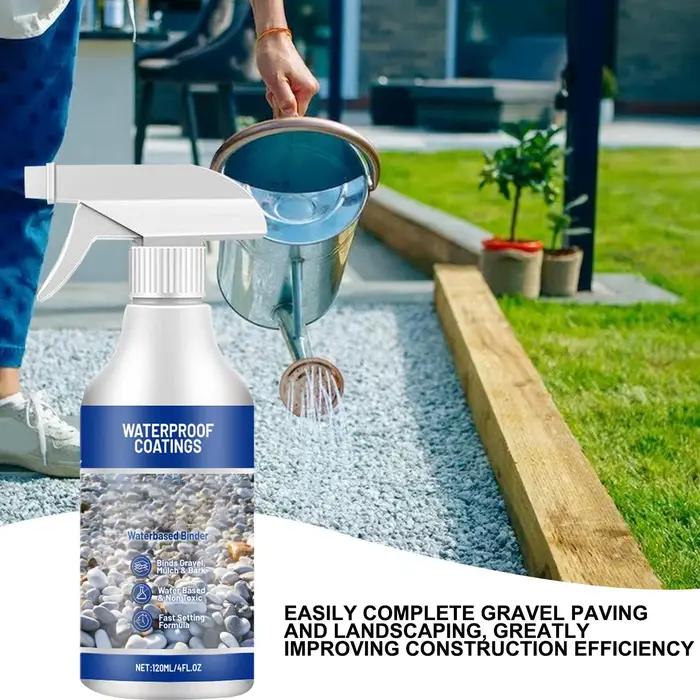 Colle de gravier pour aménagement paysager, 120ml, scellant de colle de roche, stabilisateur adhésif, Spray imperméable à séchage rapide pour cour extérieure