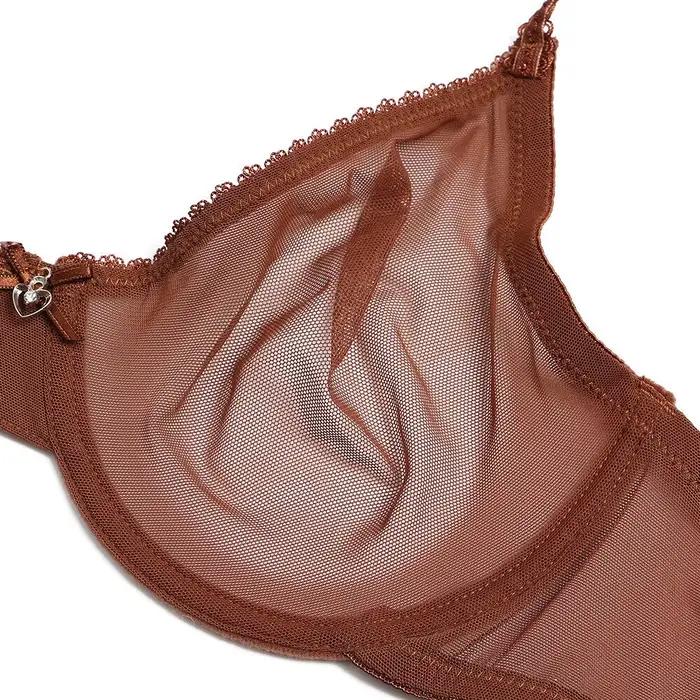Soutien-gorge en maille de dentelle transparente pour femmes