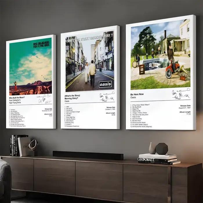 Couverture d'album O-Oasis, peinture de groupe, calligraphie, impression sur toile HD, affiche, art mural | Cadre optionnel | Décoration moderne pour couloir