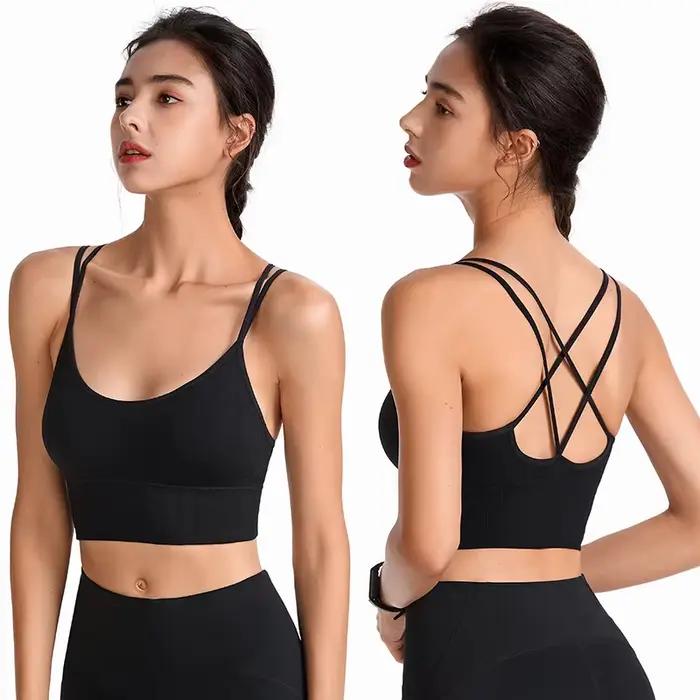 Soutien-gorge rembourré croisé dans le dos pour femme