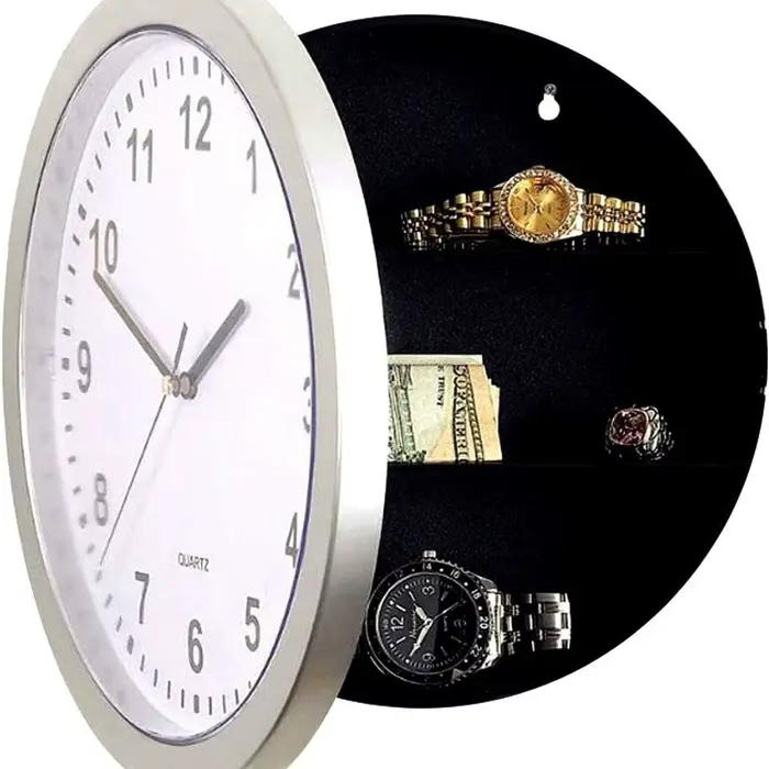 Horloge murale secrète avec compartiment caché, cachette de l'argent liquide, clés de bijoux, coffre-fort de valeur pour la décoration de la maison et du bureau
