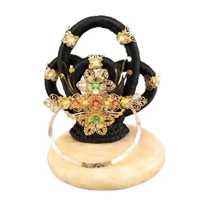 Cheveux de fée noirs faciles pour femmes, accessoires de cheveux Hanfu chinois, coiffure Vintage, couvre-chef de danseuse Dunhuang magnifique