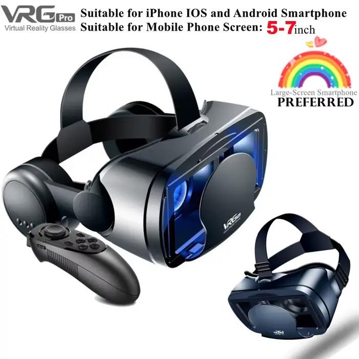 Lunettes de réalité virtuelle VR IMAX, énorme écran HD 3D, boîte en carton Google, casque VR pour téléphone 5-7 pouces, Support de manette de jeu