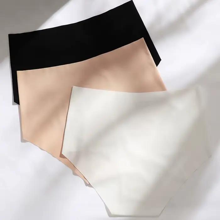 Culotte taille haute sans couture en soie glacée