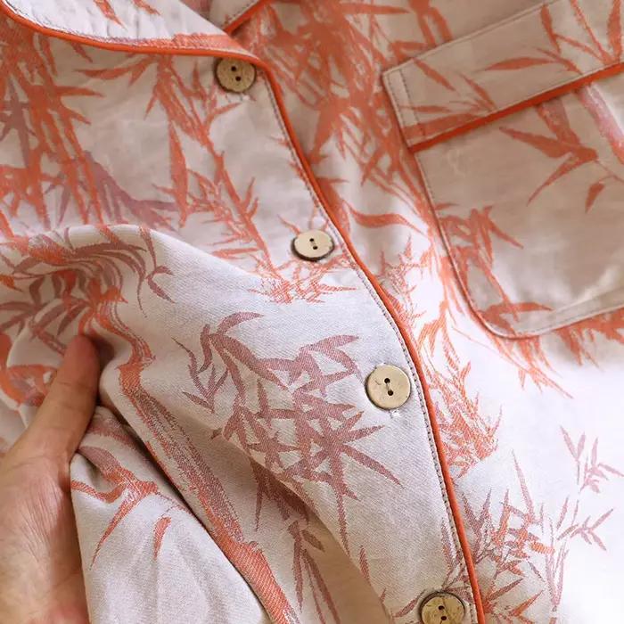 Pyjama en fil de coton peigné monocouche haute densité pour femmes