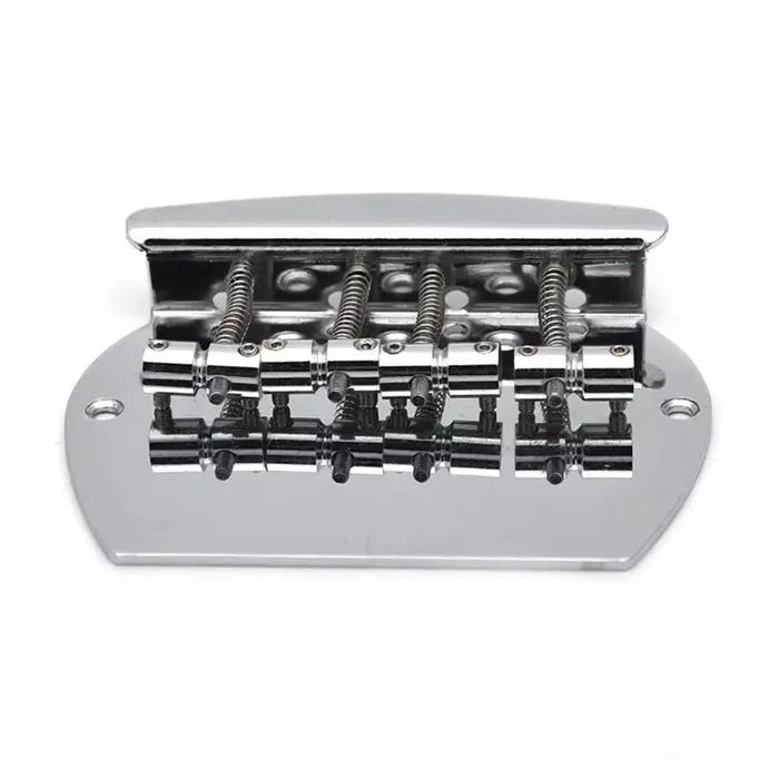 Un ensemble de plaques de base incurvées chromées, pont de selle Vintage 4 5 cordes pour accessoires de guitare basse, cordes à travers le pont ou le corps