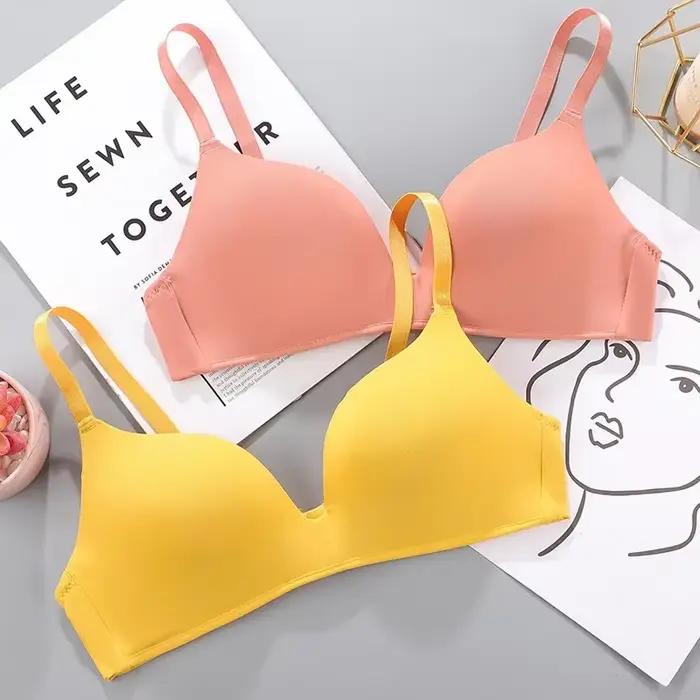 Femmes soutien-gorge sans couture Sexy sans fil Push Up sous-vêtements filles étudiants respirant mince 10 couleurs