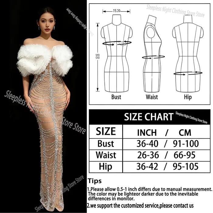 Robe de soirée sexy en maille transparente avec strass, sans bretelles, longue, pour fête d'anniversaire, boîte de nuit, tenue de performance Drag Queen