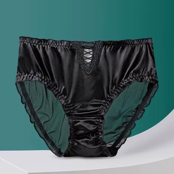 Ropa intérieur para mujeres culottes sexy femmes dentelle surdimensionné lenceria creux respirant lingerie coton