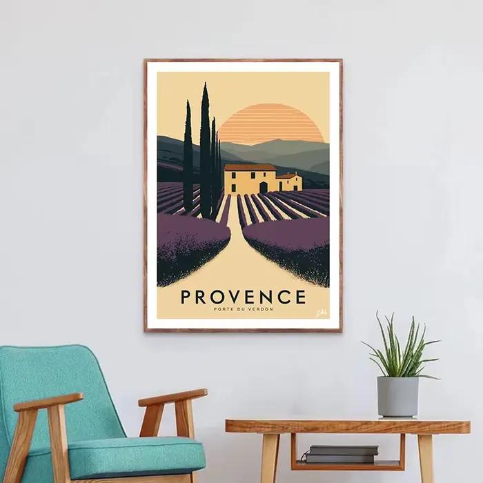 Affiche Rétro de Pétanque de Marseille Verdon, Peinture sur Toile de Voyage en France, Image d'Art Mural pour Salon, Décoration de Maison, Cadeaux