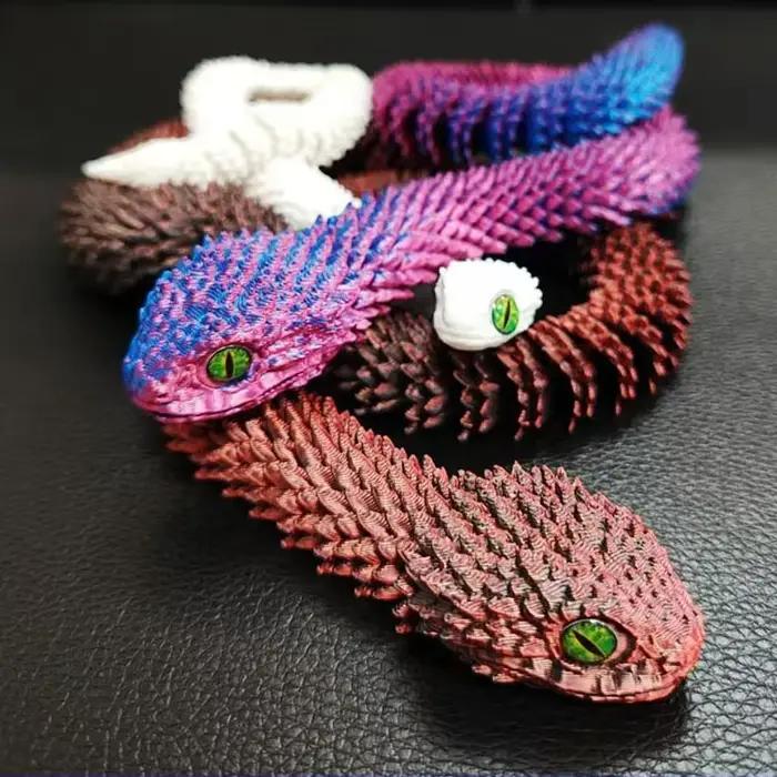 Serpent imprimé en 3D, jouet à articulation mobile, Simulation de serpent, ornement de bureau, cadeaux artisanaux, Figurines miniatures