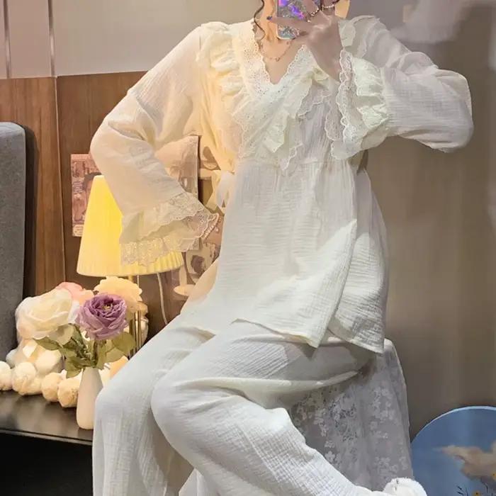 Pantalon de pyjama Princesse en dentelle pour femme