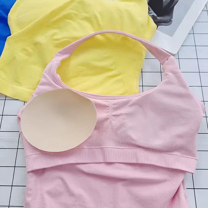Bralette dos nu à col carré pour femmes, bretelles épaisses, coupe ajustée, coussinets amovibles, haut décontracté respectueux des vêtements d'extérieur