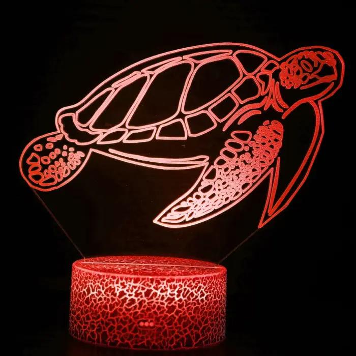 Nighdn 3D LED tortue veilleuse pour enfants 7 couleurs tortue lampe chambre décoration anniversaire cadeaux de noël enfant veilleuse
