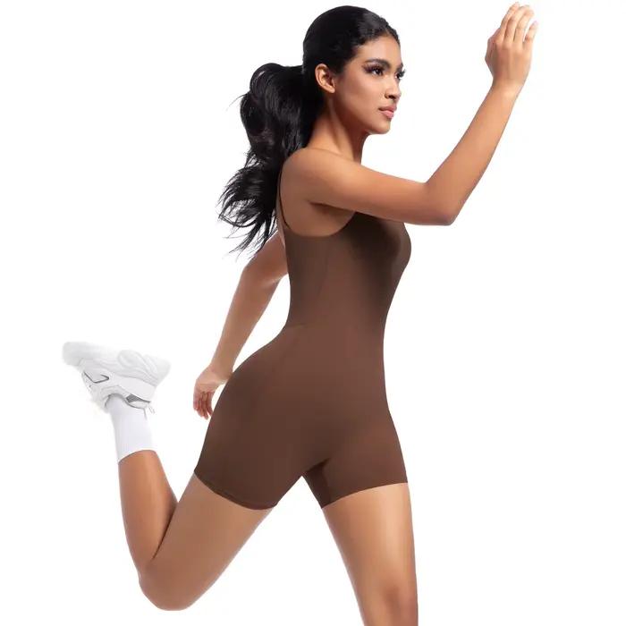 Combinaison dos nu sans couture pour femme, barboteuse à bretelles, combinaison de batterie, fitness, lifting de la hanche, sport, 1 pièce