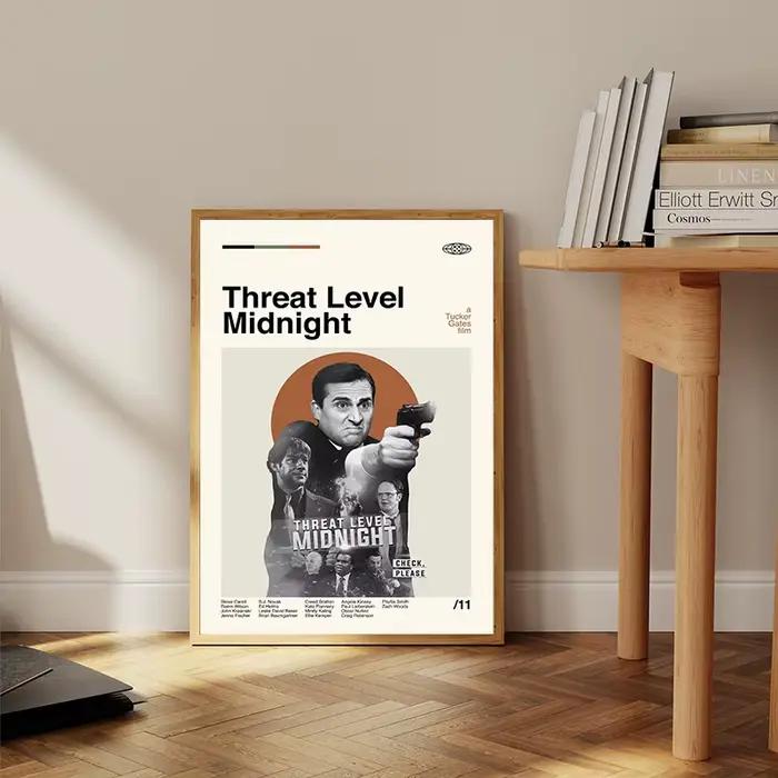 Affiche de film de minuit de niveau de menace, peinture sur toile du bureau Michael Scott, image classique pour salon, décoration de maison sans cadre