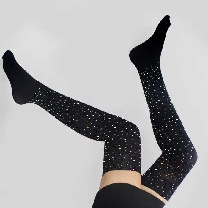 Sexy strass Lingeri longue chaussette femmes longue chaussette cuisse haute sur le genou bas sexy Lolita dames filles chaud genou chaussettes