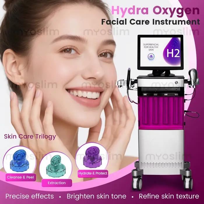 Nouvelle machine faciale à oxygène Hydra – Nettoyage en profondeur, extraction, hydratation et réparation cutanée par photons pour un teint sain