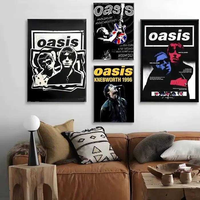 Affiche O-Oasis b-band, affiche artistique HD, décoration murale décorative, imperméable, décoration de maison pour salon, chambre à coucher, café, cadeau élégant