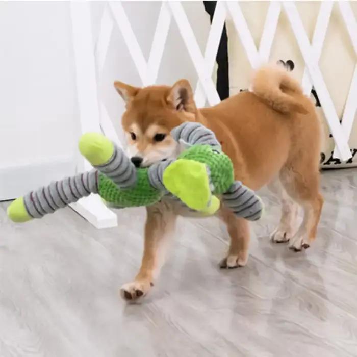 Grand chien indestructible son grinçant jouets animaux forme animal de compagnie doux en peluche à mâcher molaire jouet d'entraînement chiot morsure dents jouets dentaires