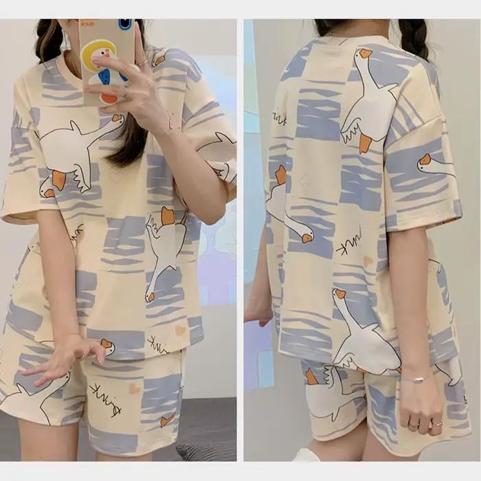 Ensemble de pyjama décontracté pour femme à manches courtes