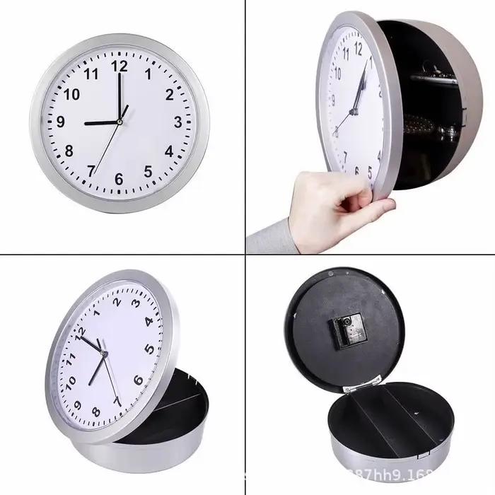 Horloge murale secrète avec compartiment caché, cachette de l'argent liquide, clés de bijoux, coffre-fort de valeur pour la décoration de la maison et du bureau