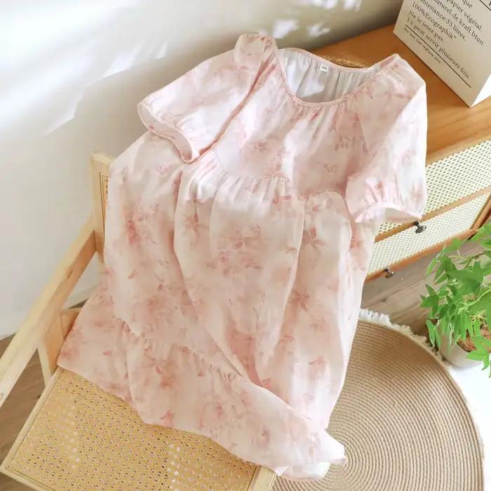 Chemise de nuit à imprimé floral pour femme