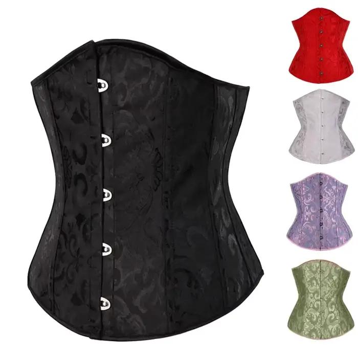 Corset sous le buste Floral Push Up désossé Bustier Gothique Korsett pour femmes avant Busk Gorset Korse Sexy