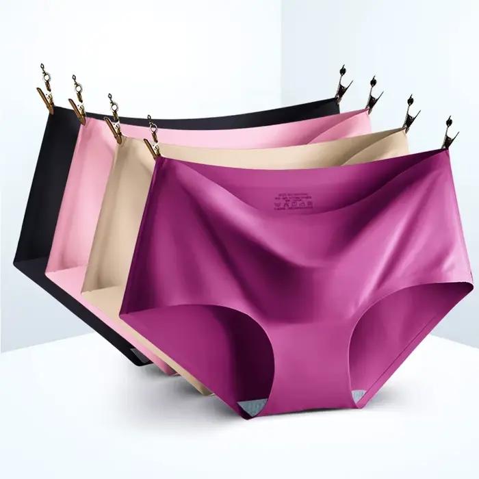 AOTOLK 3 pièces/ensemble grande taille XXL sans couture femmes culottes