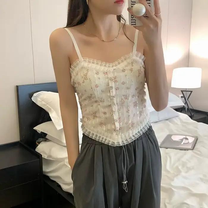 Bretelles de style corset en dentelle française
