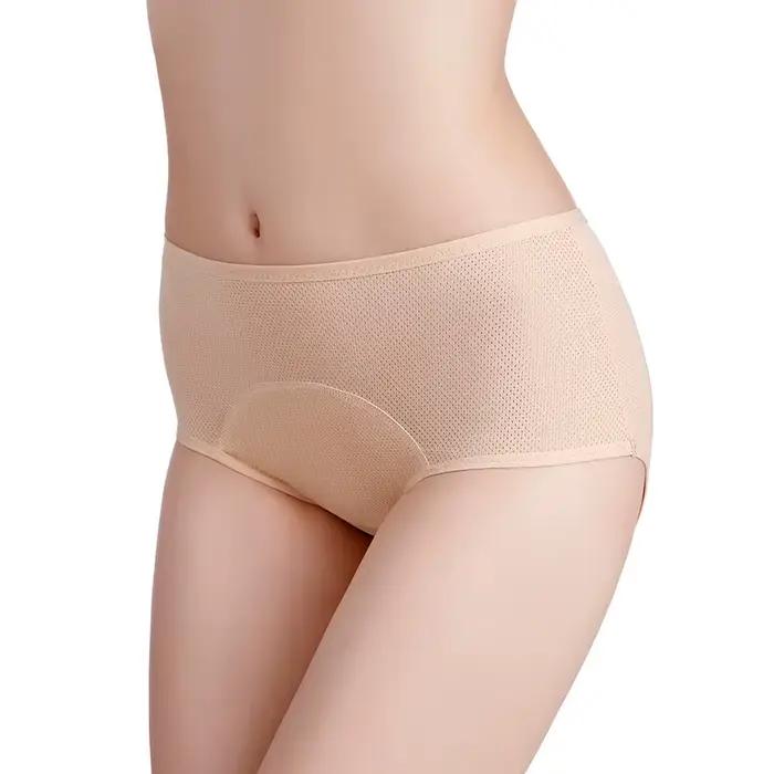 Culotte menstruelle en élasthanne et polyamide pour femme, sous-vêtement anti-fuite, pantalon physiologique, sans couture, taille haute, confort tout au long de la journée
