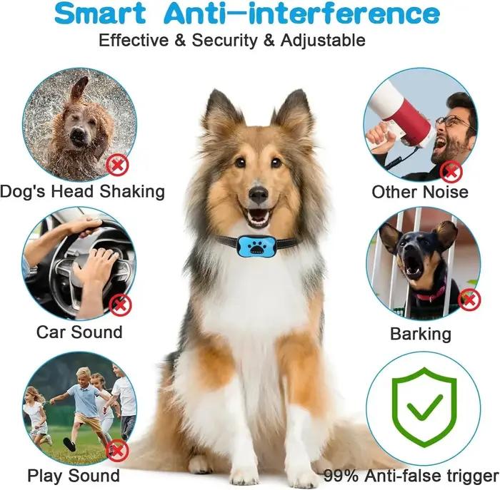 Dispositif Anti-aboiement pour chien de compagnie, collier d'entraînement pour chiens, Rechargeable par USB, Anti-aboiement ultrasonique, Vibration