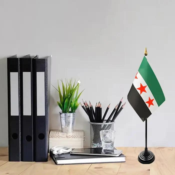14x21 cm bureau drapeau de la syrie bannière la république arabe syrien trois étoiles bannière bureau ornements drapeaux