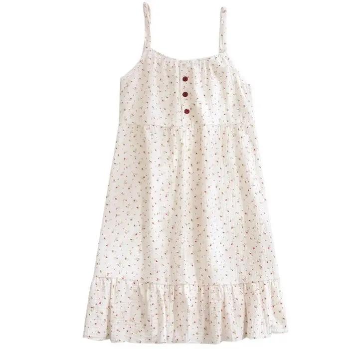 Nouvelle chemise de nuit douce à imprimé floral