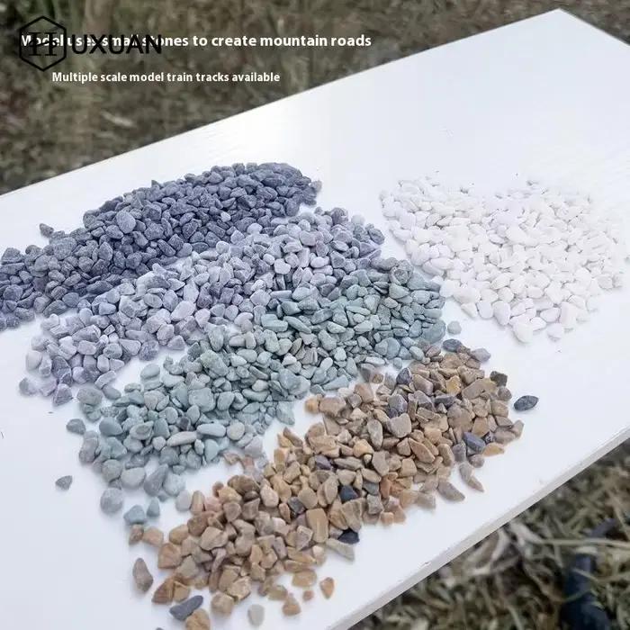 1 ensemble 100g Micro gravier roche au sol simulée petite pierre pour bricolage scène de Table de sable jardin ferroviaire Train route pavage matériel