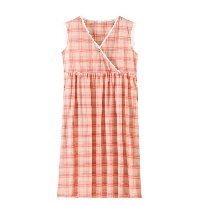 Femmes sans manches col en v chemises de nuit doux confortable vêtements