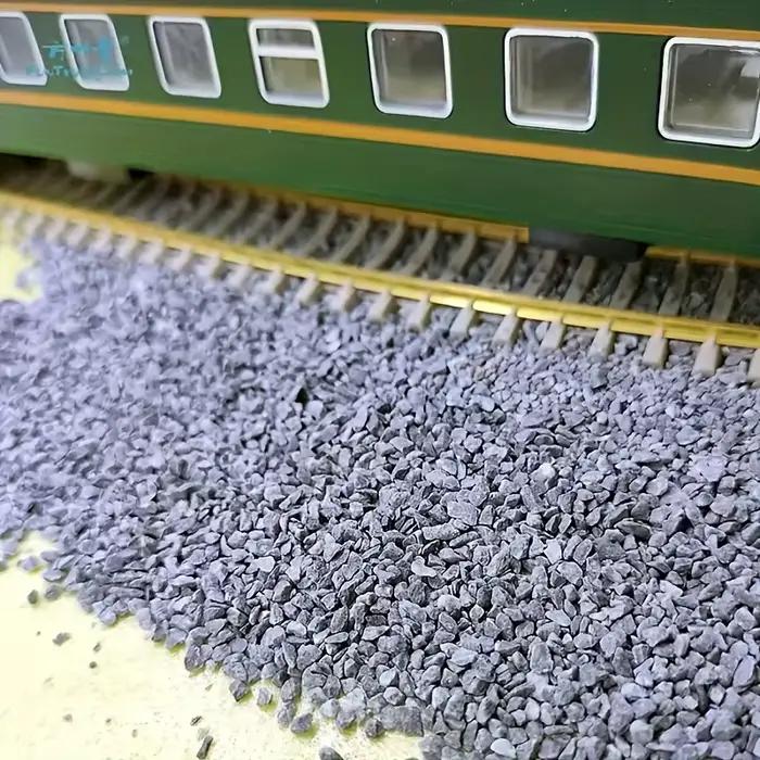 Gravier de ballast pour maquettes ferroviaires, sable gris miniature pour diorama de train, matériau de fond de piste à l'échelle, construction de paysages DIY