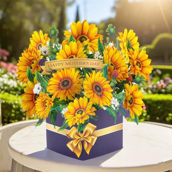 Carte pop-up 3D pour la fête des mères, bouquet de fleurs, carte de vœux pour maman, cadeau artisanal DIY pour la fête des mères, fournitures de décoration