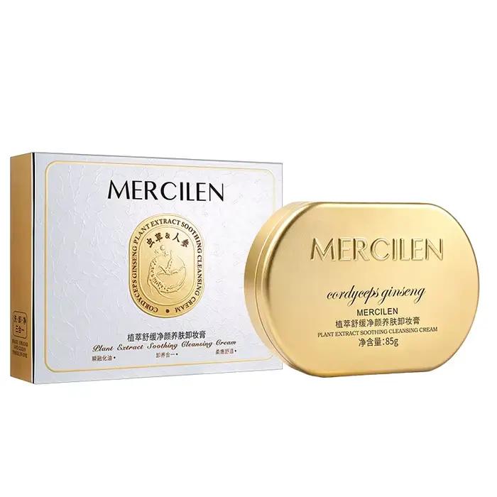 Baume démaquillant apaisant et nourrissant à l'extrait de plantes Mercilen 85g, contient du squalane d'origine végétale, nettoie en profondeur la saleté, élimine efficacement la saleté et l'excès de s