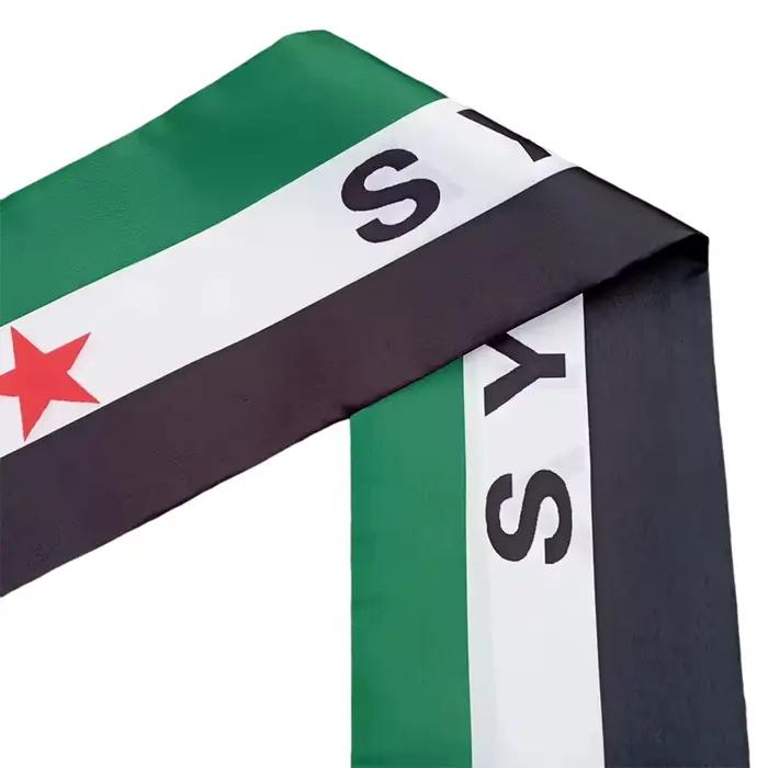 Écharpe verte Syria Feel pour hommes et femmes, imprimé trois étoiles, écharpe de la République arabe syrienne